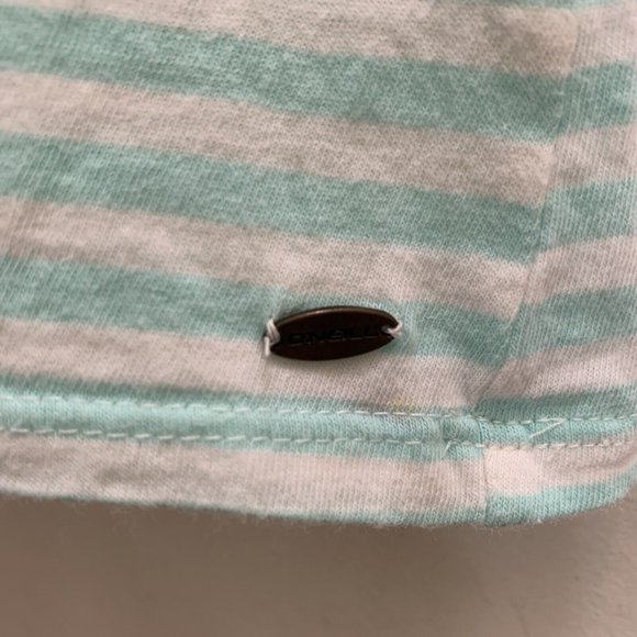 O’Neil Striped Sun dress Juniors S Small Off White Lace 100% Cotton sundress - Picture 3 of 7